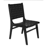 Dede Dining Chair, Leather, Black Dining Chairs LOOMLAN By Noir