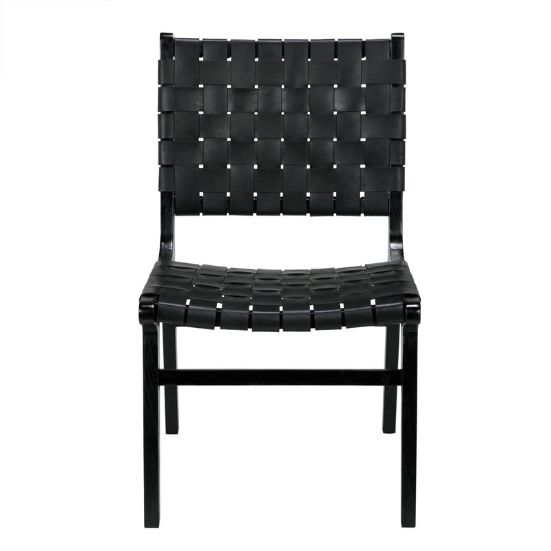 Dede Dining Chair, Leather, Black Dining Chairs LOOMLAN By Noir