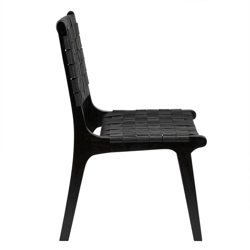 Dede Dining Chair, Leather, Black Dining Chairs LOOMLAN By Noir