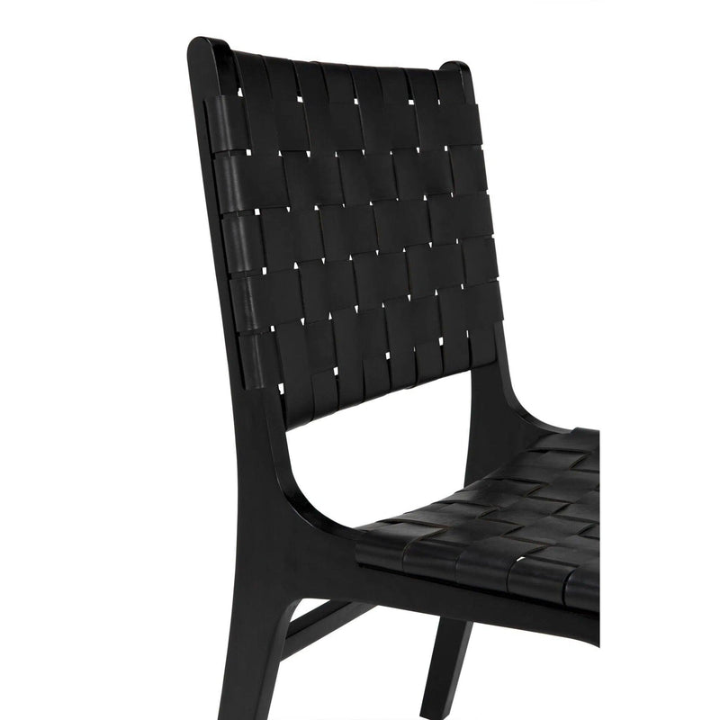 Dede Dining Chair, Leather, Black Dining Chairs LOOMLAN By Noir