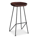 Dedra Acacia Wood and Metal Base Reddish Brown Bar Stool Bar Stools LOOMLAN By Sarreid