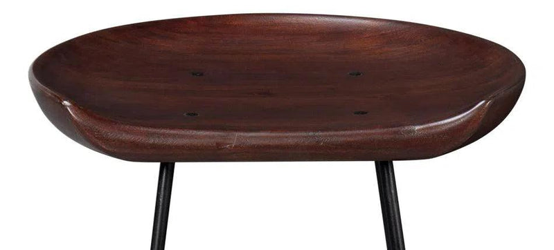 Dedra Acacia Wood and Metal Base Reddish Brown Bar Stool Bar Stools LOOMLAN By Sarreid