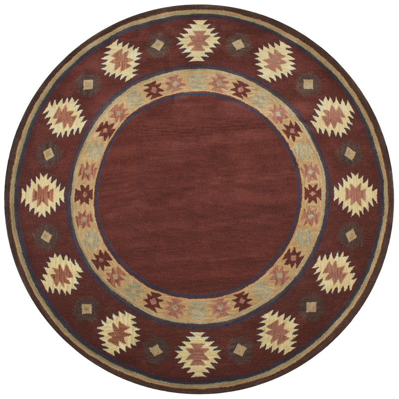 Dega Burgundy Round Area Rugs For Dining Room Area Rugs LOOMLAN By LOOMLAN