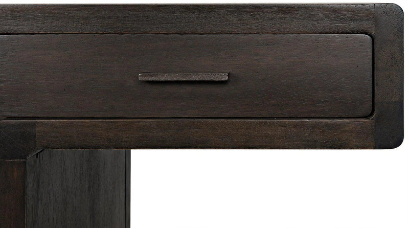 Degas Desk, Ebony Walnut Wood Desk With Drawers Home Office Desks LOOMLAN By Noir