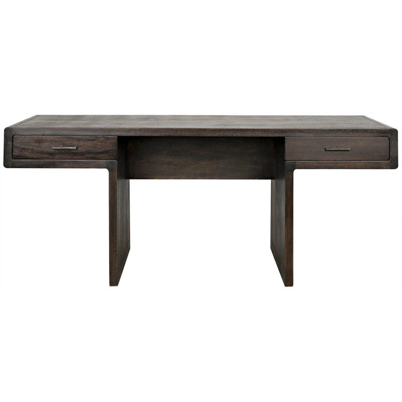 Degas Desk, Ebony Walnut Wood Desk With Drawers Home Office Desks LOOMLAN By Noir