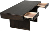 Degas Desk, Ebony Walnut Wood Desk With Drawers Home Office Desks LOOMLAN By Noir