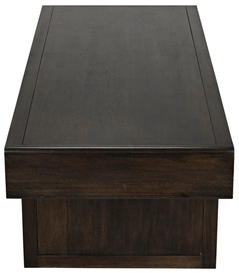 Degas Desk, Ebony Walnut Wood Desk With Drawers Home Office Desks LOOMLAN By Noir