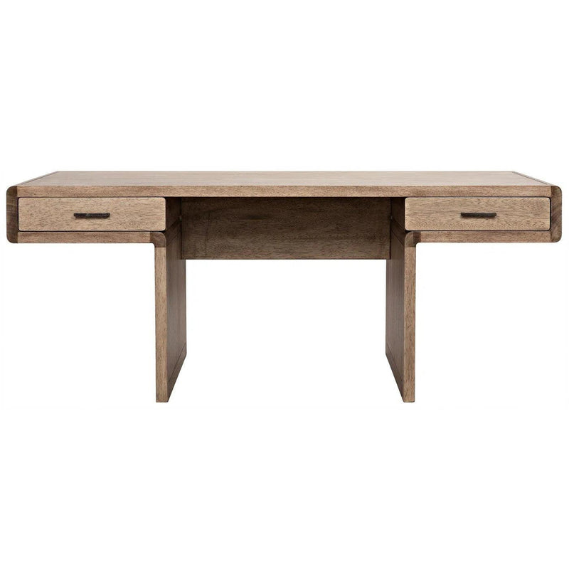 Degas Desk, Washed Walnut Wood Desk With Drawers Home Office Desks LOOMLAN By Noir