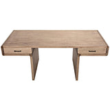 Degas Desk, Washed Walnut Wood Desk With Drawers Home Office Desks LOOMLAN By Noir