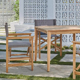 Del Ray 5-Piece Square Teak Outdoor Dining Set Outdoor Dining Sets LOOMLAN By HiTeak