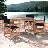 Del Ray 5-Piece Square Teak Outdoor Dining Set Outdoor Dining Sets LOOMLAN By HiTeak