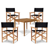 Del Ray 5-Piece Square Teak Outdoor Dining Set Outdoor Dining Sets LOOMLAN By HiTeak