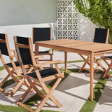 Del Ray 7-Piece Rectangular Teak Outdoor Dining Set Outdoor Dining Sets LOOMLAN By HiTeak