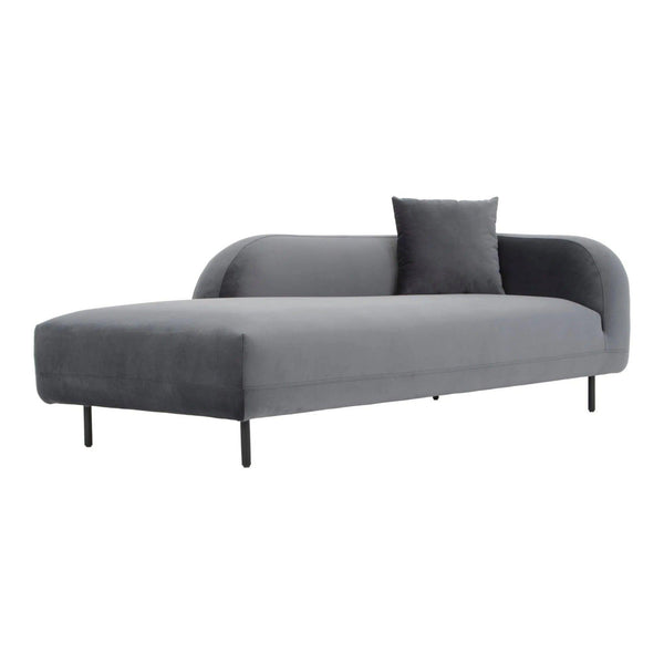 Deleuze Polyester Upholstered Chaise with Steel Leg Chaises LOOMLAN By Moe's Home