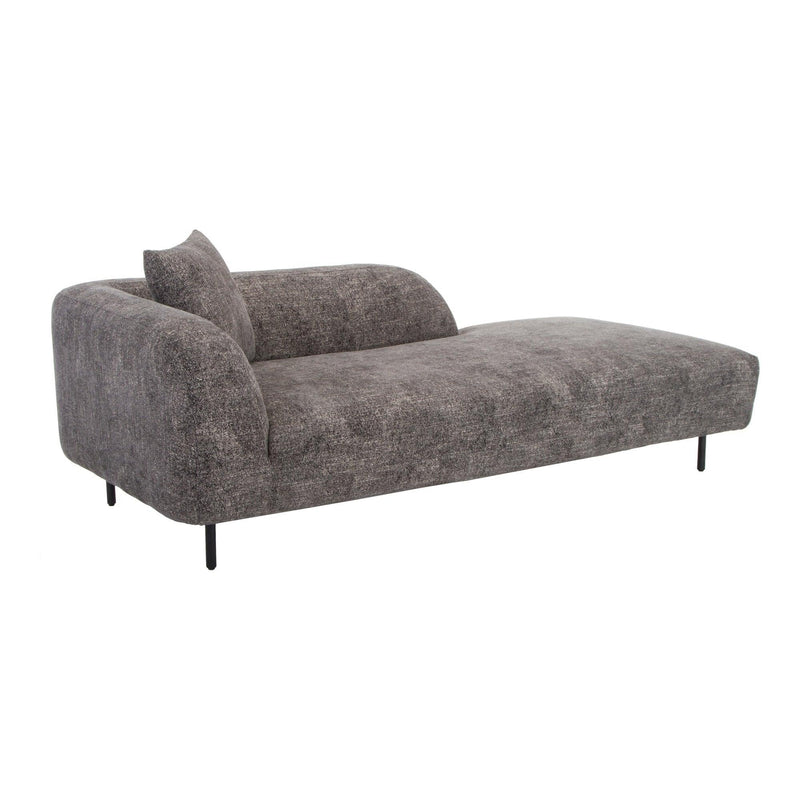Deleuze Polyester Upholstered Chaise with Steel Leg Chaises LOOMLAN By Moe's Home