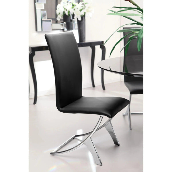 Delfin Leather Upholstered Armless Dining Chair (Set Of 2)