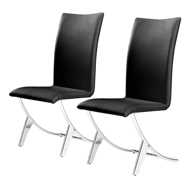 Delfin Leather Upholstered Armless Dining Chair (Set Of 2)