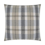 Dellwood Plaid Check Tan Taupe Grey Large Throw Pillow With Insert Throw Pillows LOOMLAN By D.V. Kap