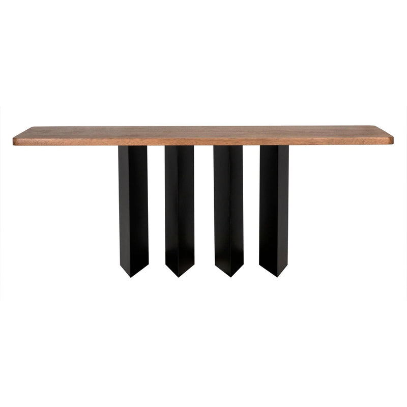 Delta Wood and Steel Rectangle Console Table Console Tables LOOMLAN By Noir