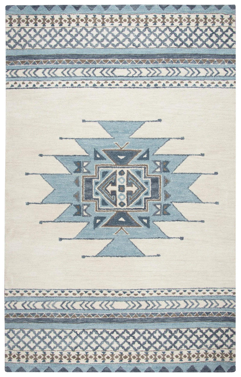 Deme Wool Blue Hallway Kitchen Runner Rug Area Rugs LOOMLAN By LOOMLAN