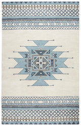 Deme Wool Blue Hallway Kitchen Runner Rug Area Rugs LOOMLAN By LOOMLAN