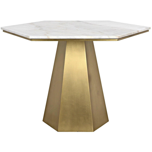 Demetria Steel and Marble Geometric Dining Table Dining Tables LOOMLAN By Noir