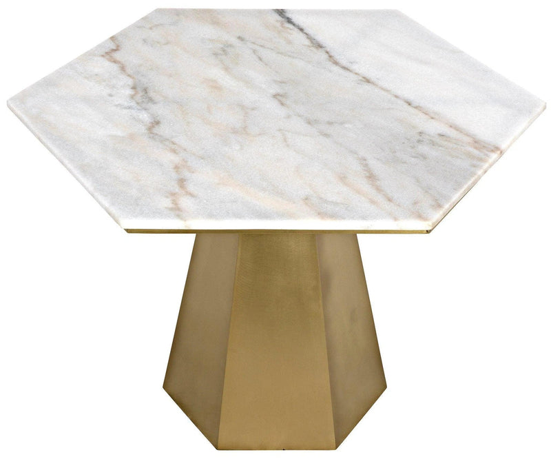 Demetria Steel and Marble Geometric Dining Table Dining Tables LOOMLAN By Noir