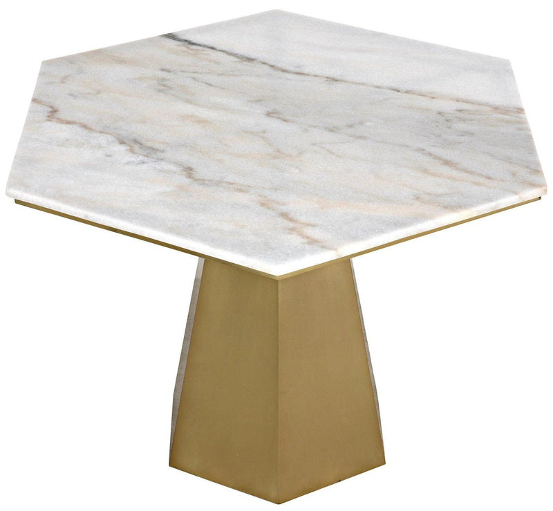 Demetria Steel and Marble Geometric Dining Table Dining Tables LOOMLAN By Noir