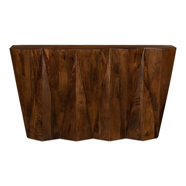 Denali Console Table Carved Solid Wood Natural Finish Console Tables LOOMLAN By Sarreid