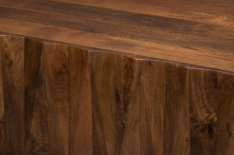 Denali Rectangle Cocktail Coffee Table Block Solid Wood Coffee Tables LOOMLAN By Sarreid