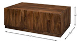 Denali Rectangle Cocktail Coffee Table Block Solid Wood Coffee Tables LOOMLAN By Sarreid