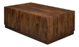 Denali Rectangle Cocktail Coffee Table Block Solid Wood Coffee Tables LOOMLAN By Sarreid