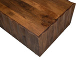 Denali Rectangle Cocktail Coffee Table Block Solid Wood Coffee Tables LOOMLAN By Sarreid