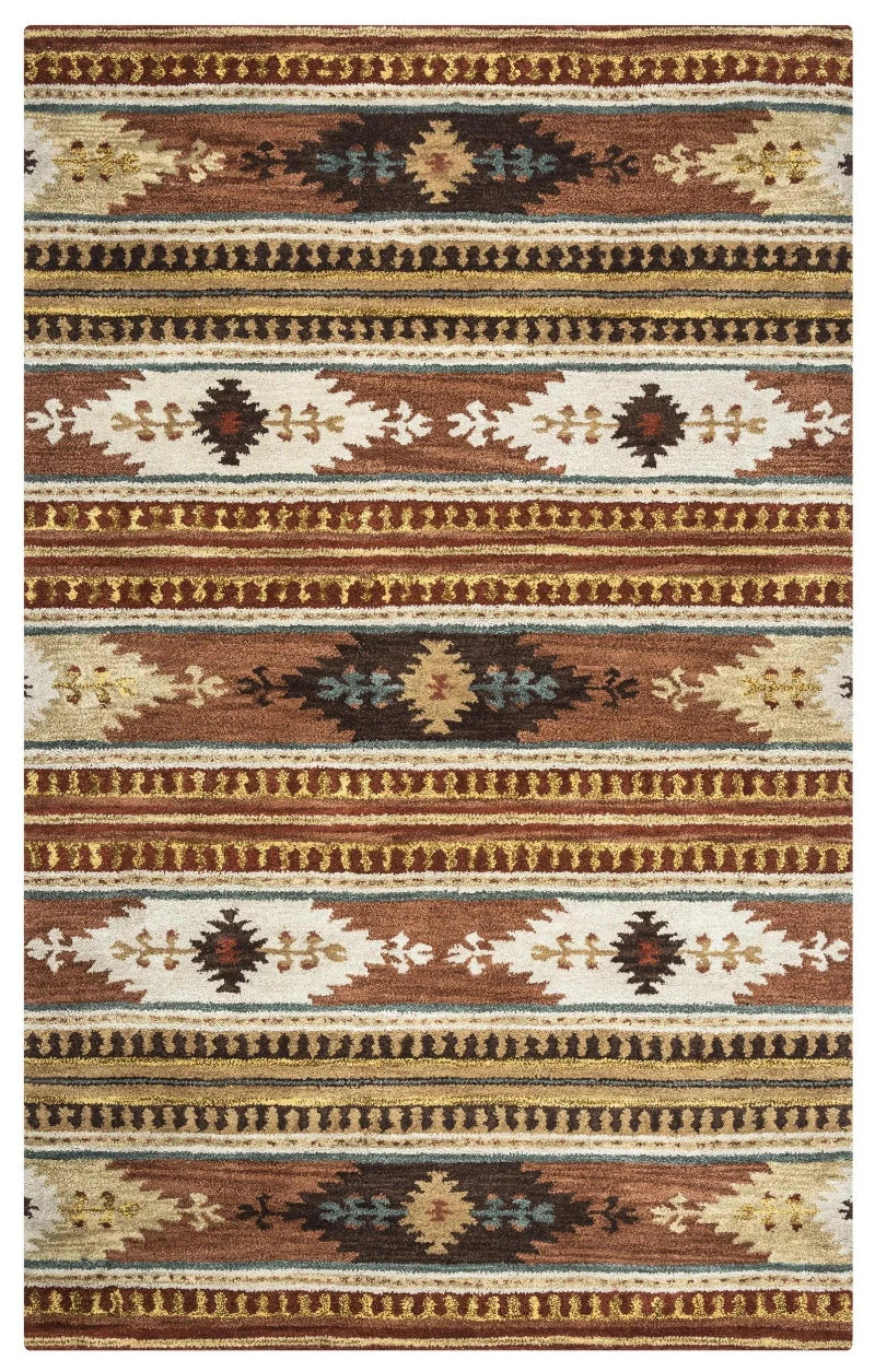 Deni Rust Round Area Rugs For Dining Room Area Rugs LOOMLAN By LOOMLAN