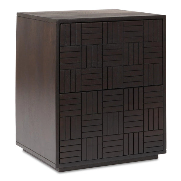 Denman Solid Mango Wood Dark Brown Nightstand Nightstands LOOMLAN By Moe's Home