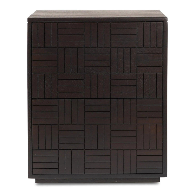 Denman Solid Mango Wood Dark Brown Nightstand Nightstands LOOMLAN By Moe's Home