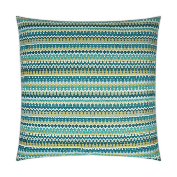 Denmark Peacock Chartreuse Turquoise Teal Large Throw Pillow With Insert Throw Pillows LOOMLAN By D.V. Kap