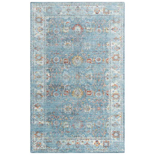 Deri Floral Blue/ Beige Large Area Rugs For Living Room Area Rugs LOOMLAN By LOOMLAN