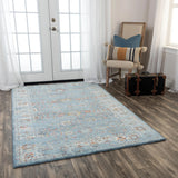 Deri Floral Blue/ Beige Large Area Rugs For Living Room Area Rugs LOOMLAN By LOOMLAN