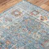 Deri Floral Blue/ Beige Large Area Rugs For Living Room Area Rugs LOOMLAN By LOOMLAN