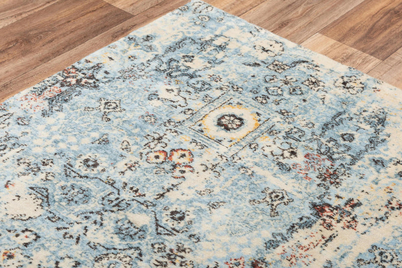 Deru Distressed Blue/ Beige Large Area Rugs For Living Room Area Rugs LOOMLAN By LOOMLAN