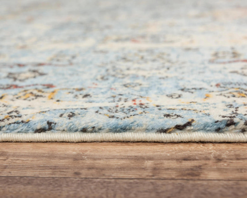 Deru Distressed Blue/ Beige Large Area Rugs For Living Room Area Rugs LOOMLAN By LOOMLAN