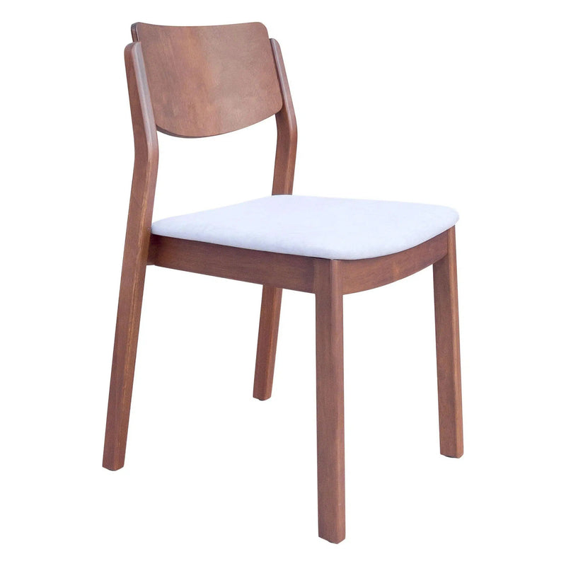 Desdamona Dining Chair (Set of 2) Light Gray & Walnut Dining Chairs LOOMLAN By Zuo Modern