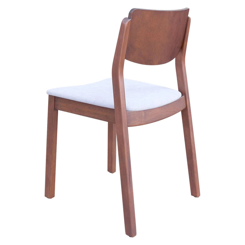 Desdamona Dining Chair (Set of 2) Light Gray & Walnut Dining Chairs LOOMLAN By Zuo Modern