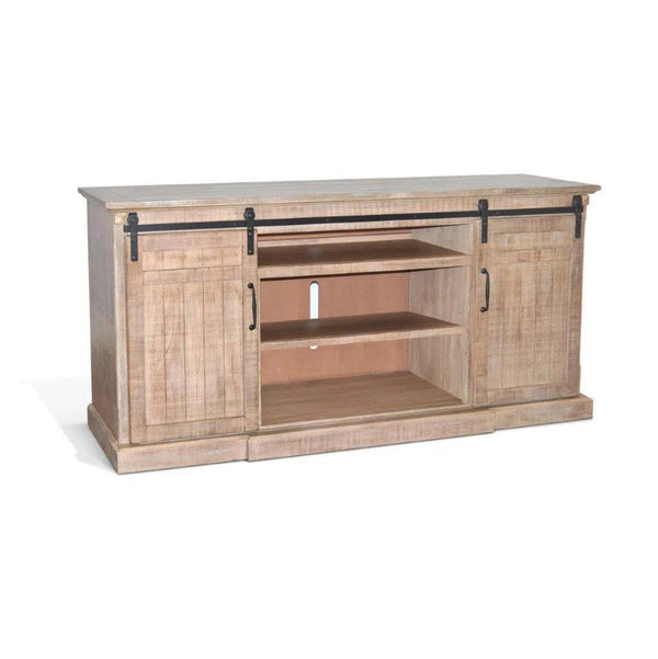 Desert Rock TV Console With Fireplace Option Light Brown TV Stands & Media Centers LOOMLAN By Sunny D