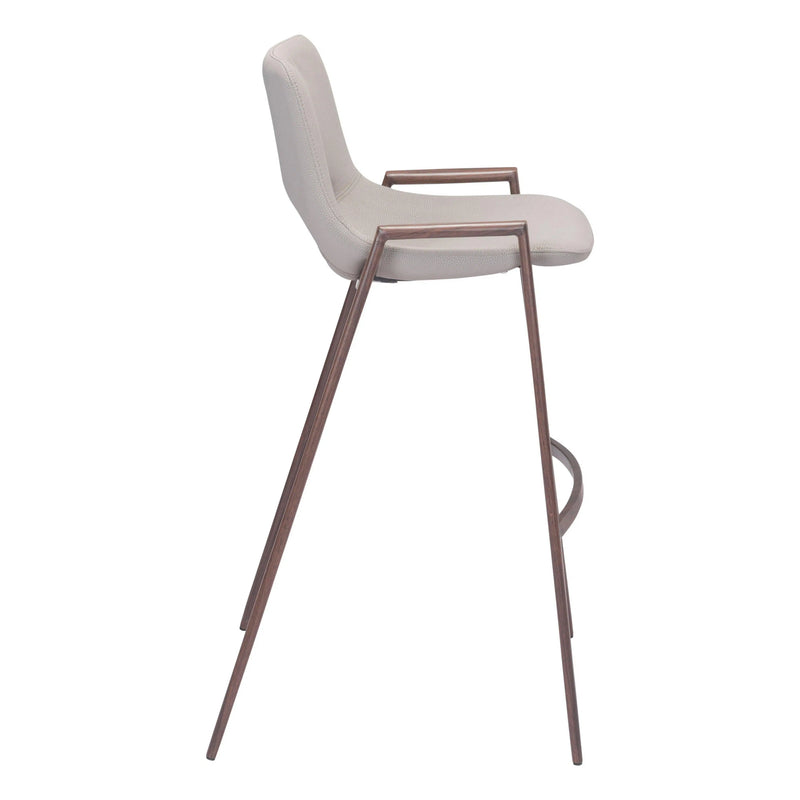 Desi Bar Chair (Set of 2) Beige Bar Stools LOOMLAN By Zuo Modern