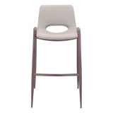 Desi Bar Chair (Set of 2) Beige Bar Stools LOOMLAN By Zuo Modern