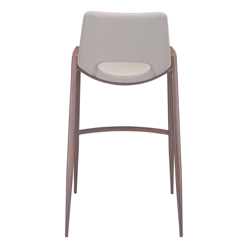 Desi Bar Chair (Set of 2) Beige Bar Stools LOOMLAN By Zuo Modern