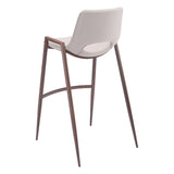 Desi Bar Chair (Set of 2) Beige Bar Stools LOOMLAN By Zuo Modern