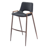 Desi Bar Chair (Set of 2) Black Bar Stools LOOMLAN By Zuo Modern